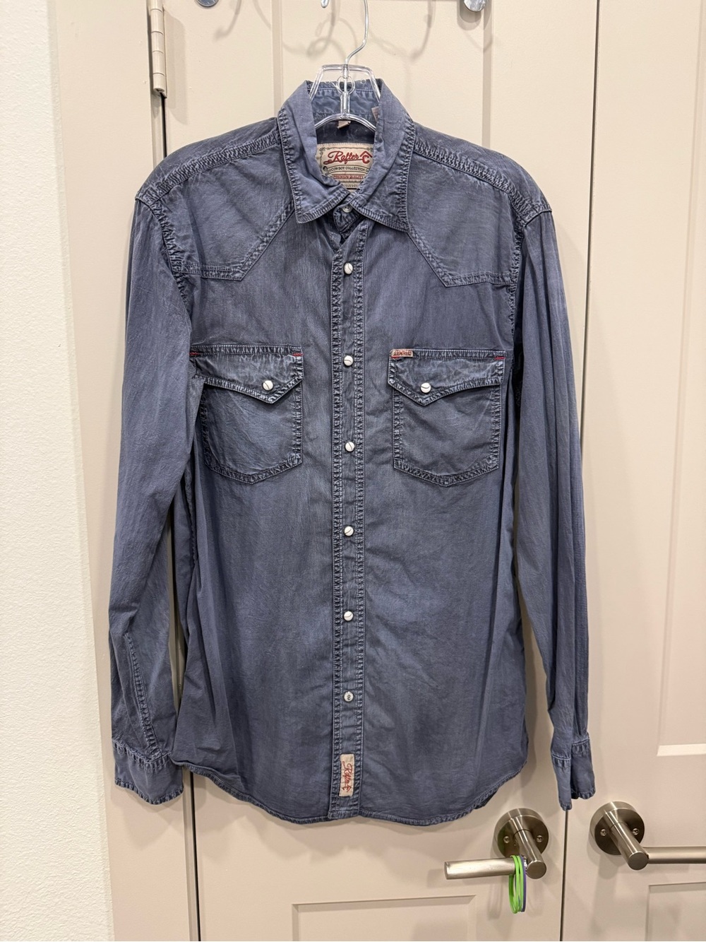Rafter C Indigo Western Denim Shirt - Blue